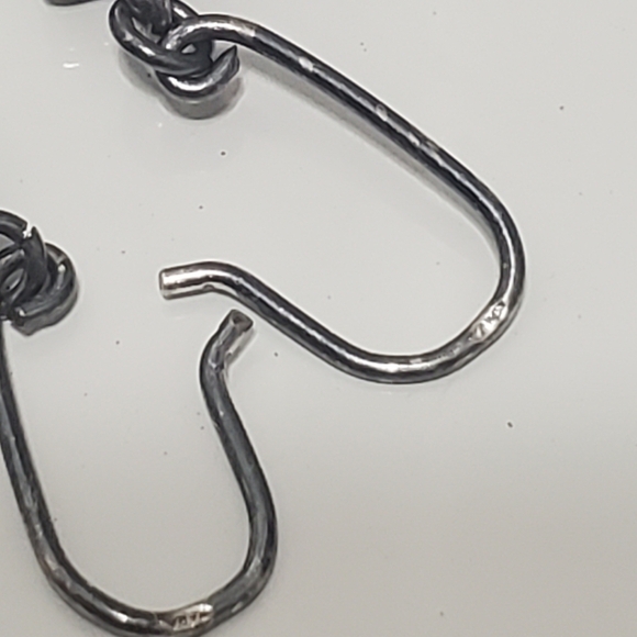 925 Silver Triangular Royal Blue Dangling Earrings For Women. 🌴 - Picture 2 of 4